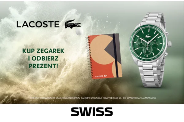         Kup zegarek Lacoste i odbierz notes w prezencie!            