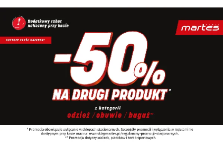 Martes Sport - Promocja -50% na drugi produkt