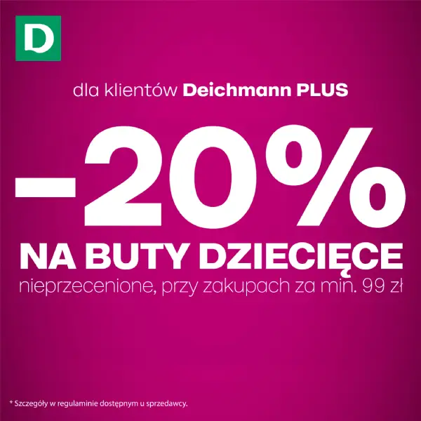 Deichmann - -20% na buty dziecięce w DEICHMANN
