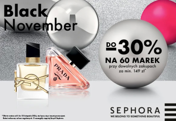 Sephora - Black November do - 30% na 60 marek